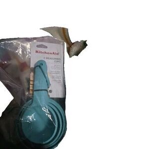 New Baking KitchenAid Measuring Cups Set Of 4 Aqua Sky Wet & dry ingredients